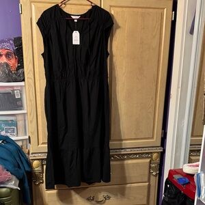 Black Tiered Midi Dress